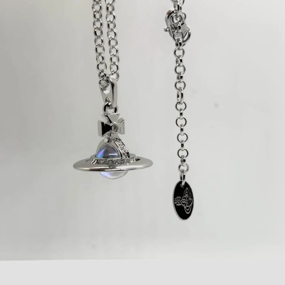 Vivienne Westwood New Tiny Orb Color Shifting Crystal Vintage Saturn NANA Neckla